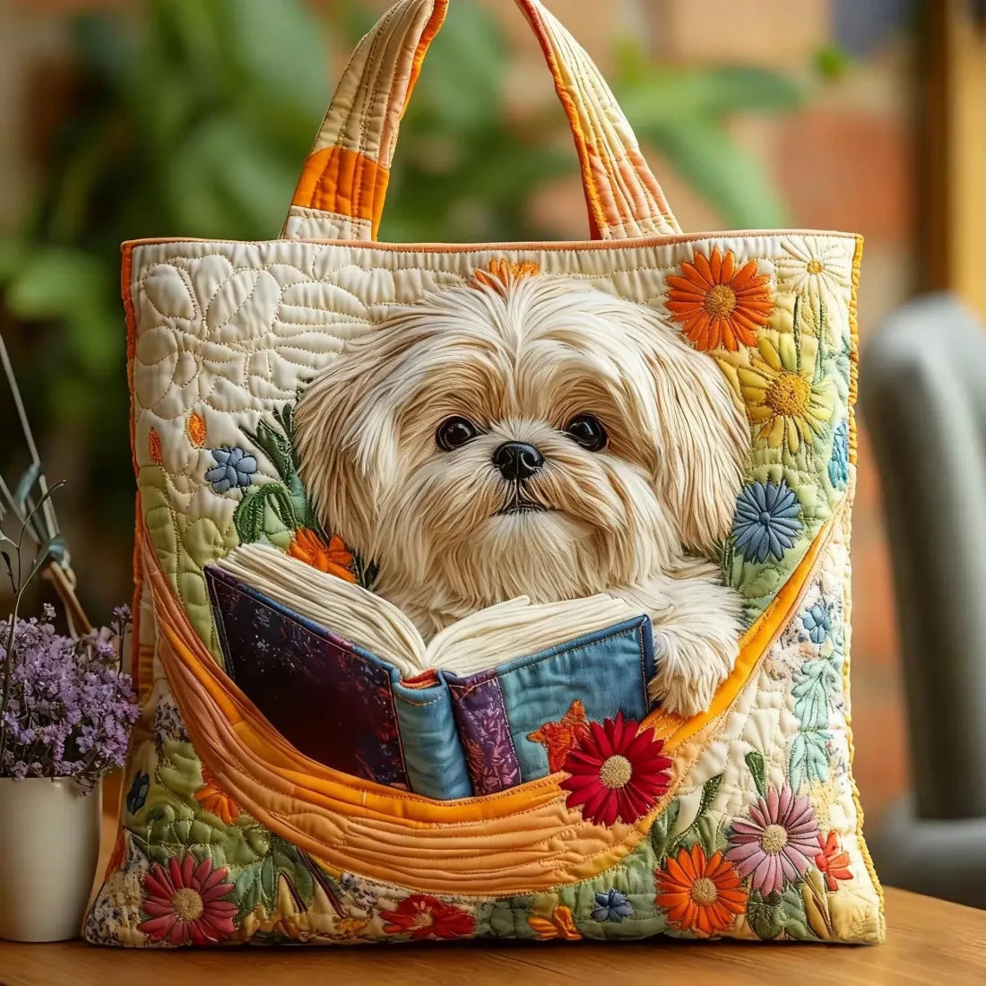 RUCNĚ ŠITÁ TAŠKA - SHIH TZU A KNIHY