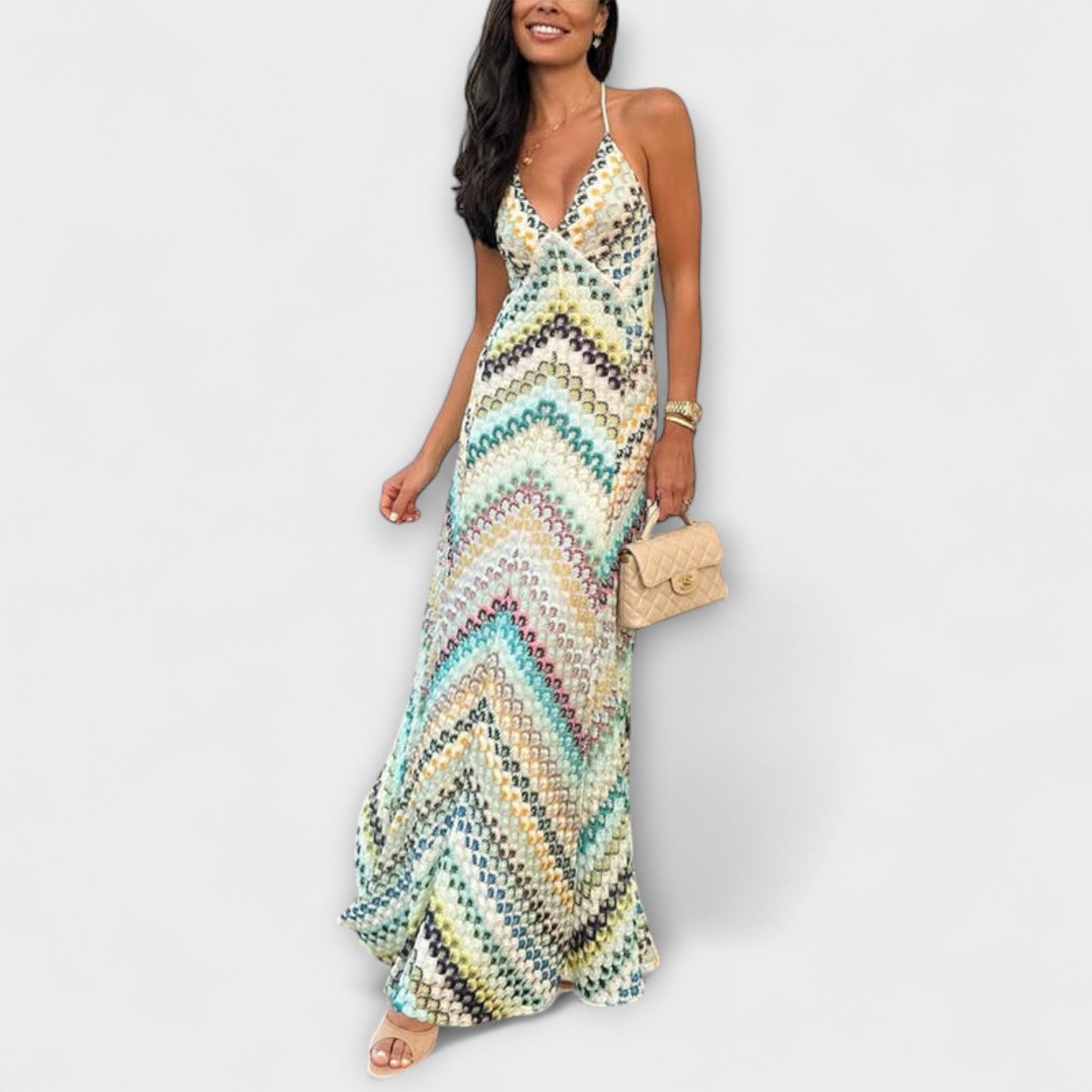 Remi - Maxi šaty s barevným herringbone vzorem od Missoni