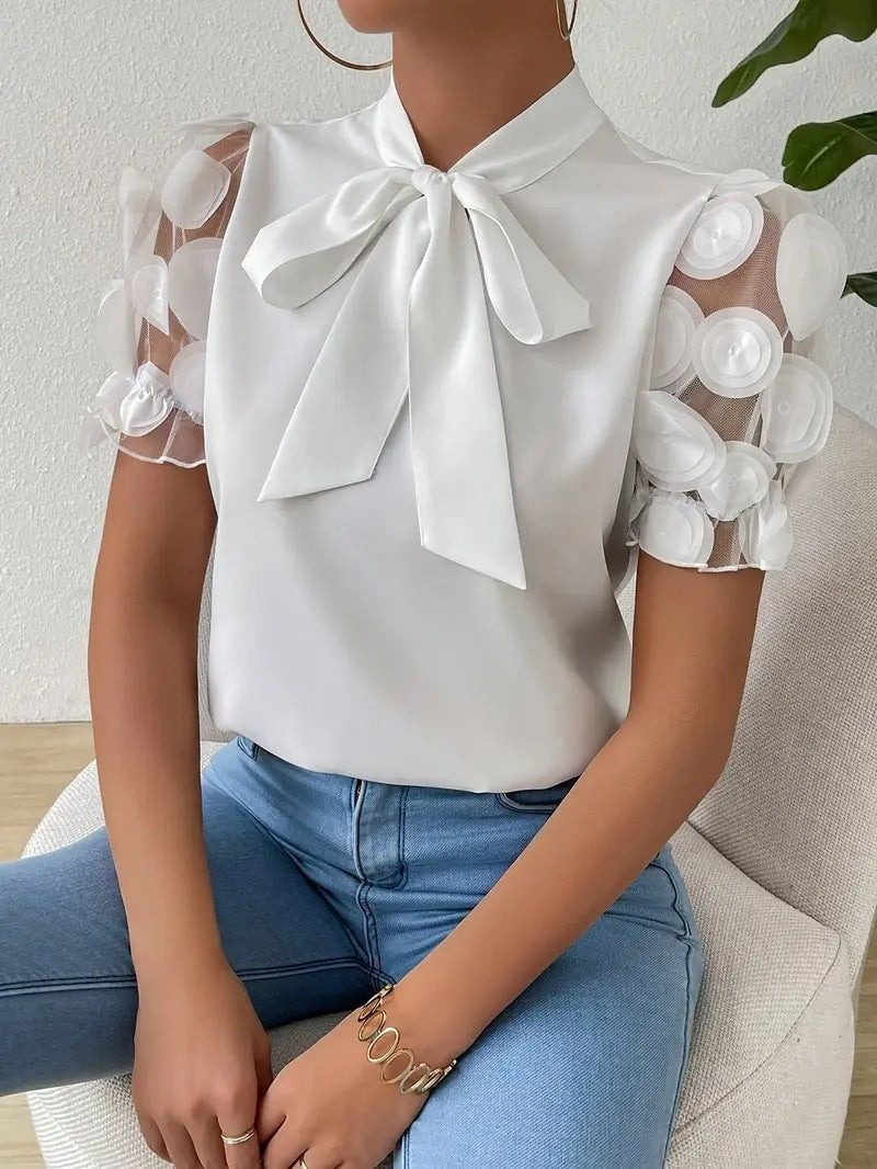 Angela - Stylová halenka s mašlí pro ženy