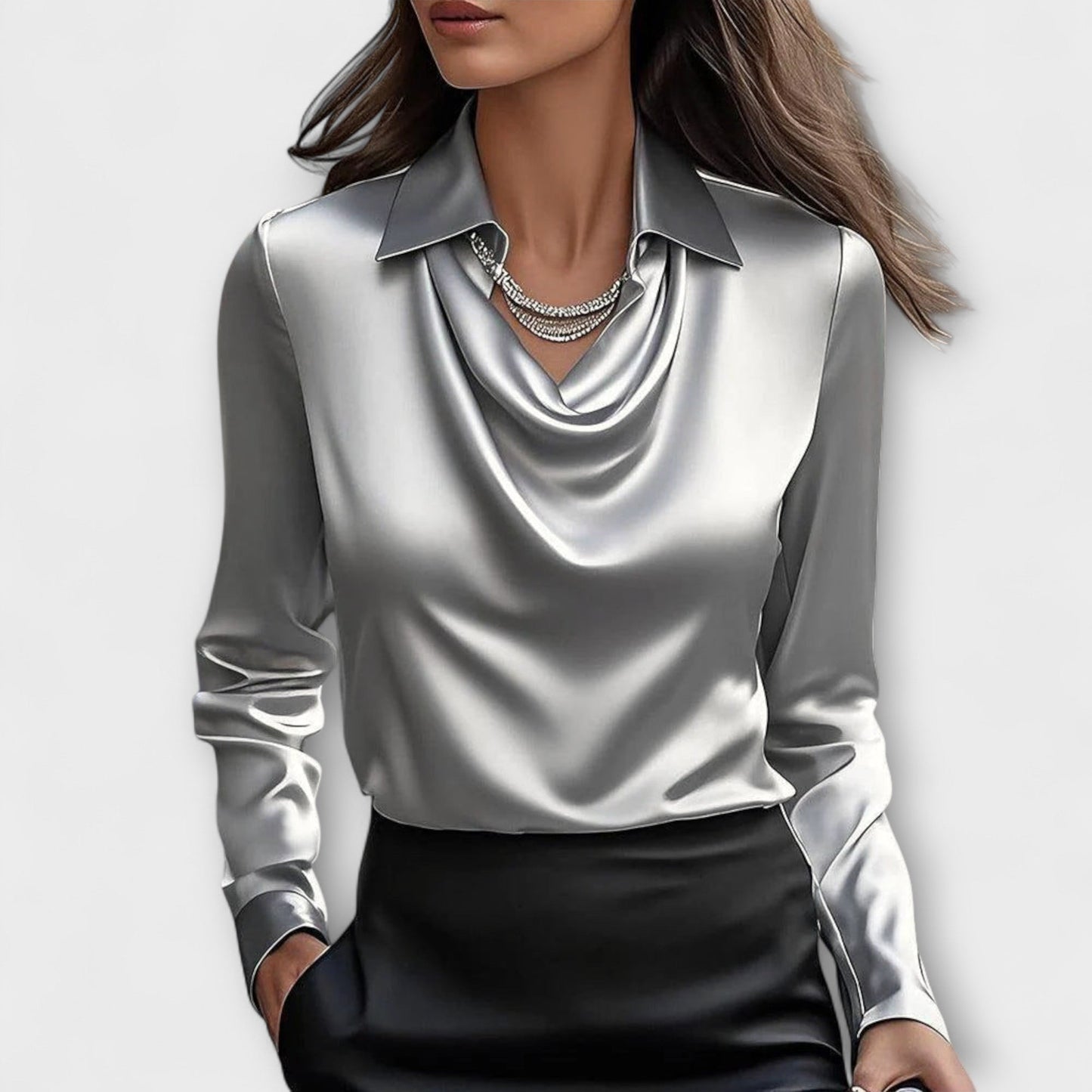 Lucie – Elegantní blůza s řaseným výstřihem