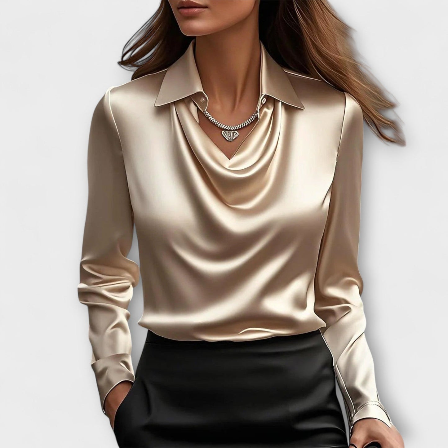 Lucie – Elegantní blůza s řaseným výstřihem