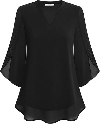 Brianna - Bluza s otevřeným rukávem a elegantním pohybem