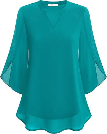 Brianna - Bluza s otevřeným rukávem a elegantním pohybem