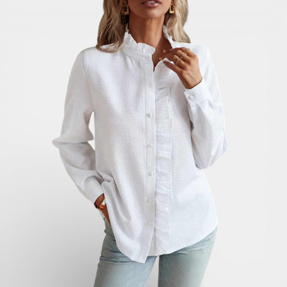 Tereza - Elegantní texturovaná blůza s volány