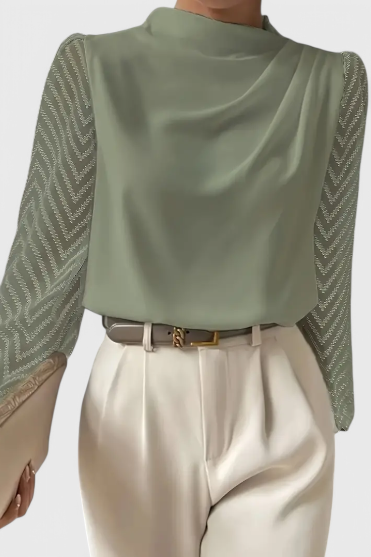 Zaraa Elegantní Blůza s Průhlednými Rukávy
