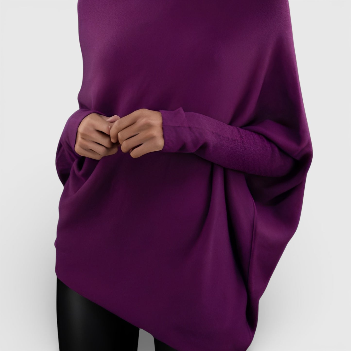 Gabriela – Volný svetr s asymetrickým výstřihem off-shoulder