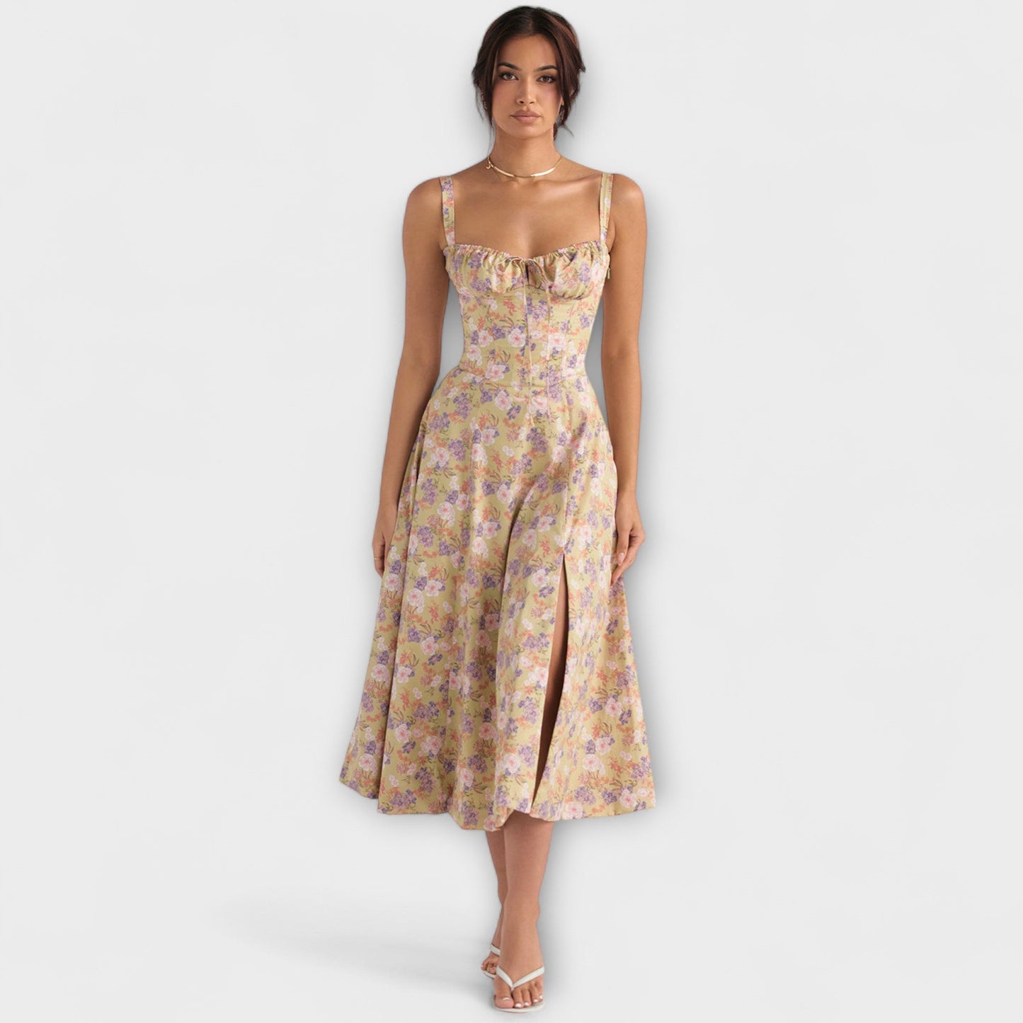Zipporas - Přizpůsoben dress s moderním jarním květinovým potiskem