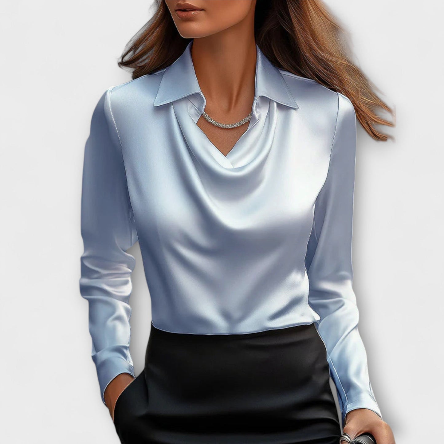 Lucie – Elegantní blůza s řaseným výstřihem