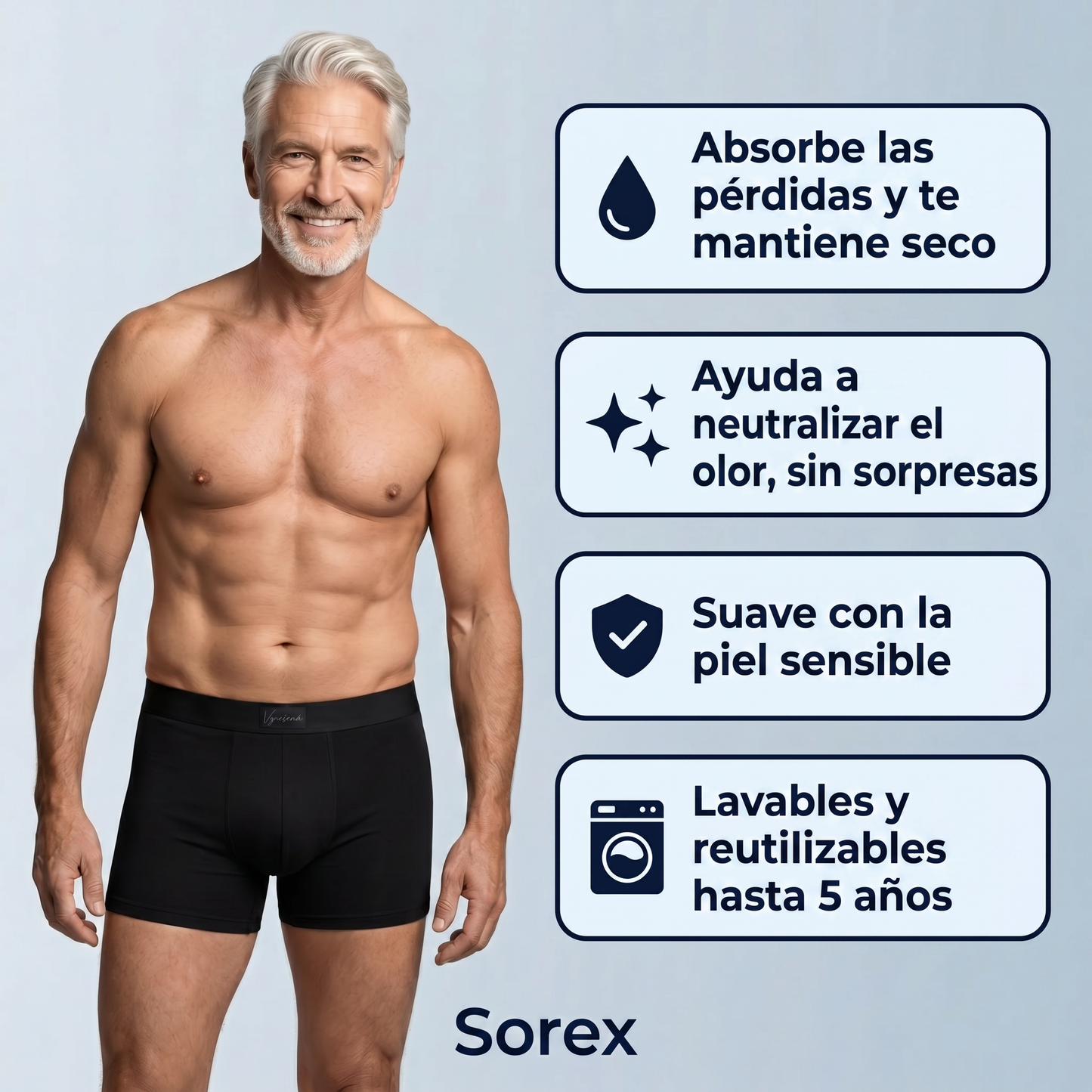 Bóxer absorbente Sorex™ - Protección discreta para cada día